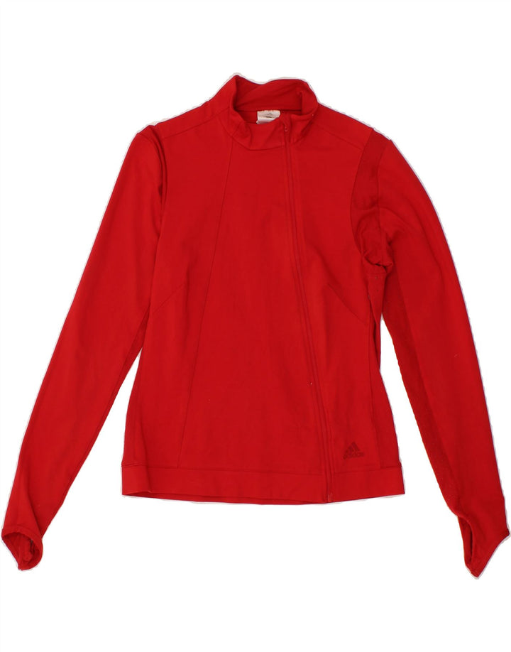 ADIDAS Womens Tracksuit Top Jacket UK 14 Medium  Red Polyester Vintage Adidas and Second-Hand Adidas from Messina Hembry 