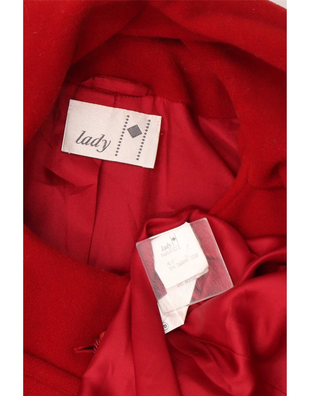 Pardesiu vintage pentru femei IT 47 XL Lână roșie