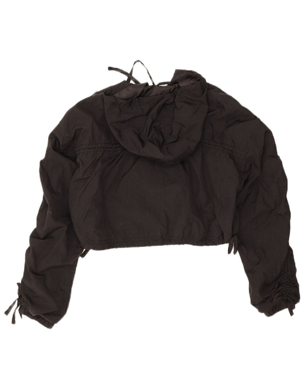 Jachetă bomber cu glugă supradimensionată pentru femei Topshop UK 10 Nylon negru mic