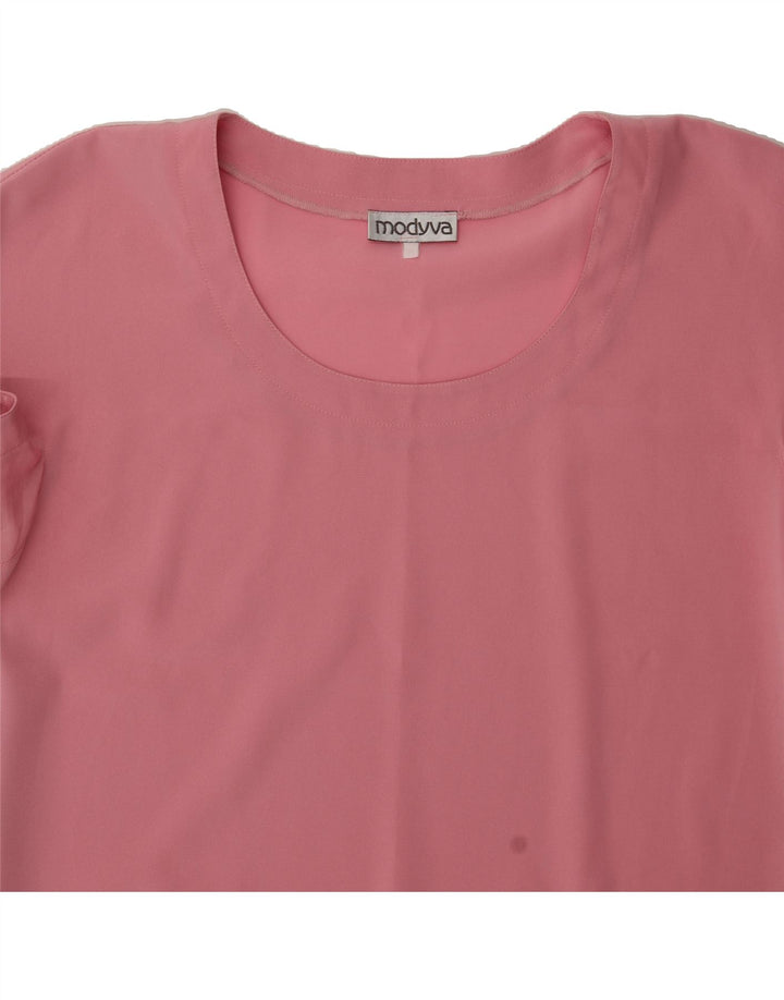 VINTAGE Womens Blouse Top UK 14 Medium Pink Vintage Vintage and Second-Hand Vintage from Messina Hembry 