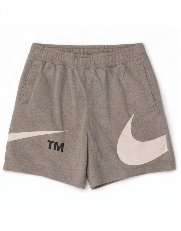Pantaloni scurți sport grafic Nike pentru bărbați, bumbac, gri mediu