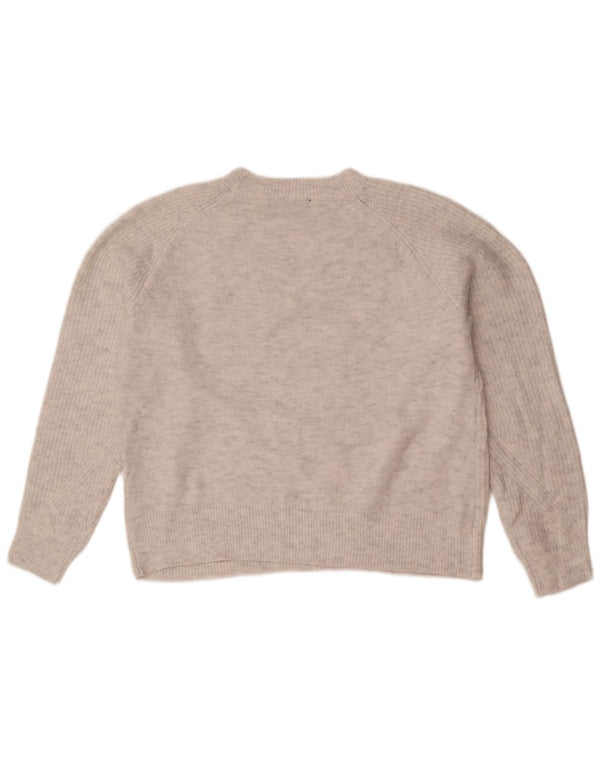 Pulover pentru femei Marks & Spencer cu decolteu rotund UK 14 Medium Gri Acrilic