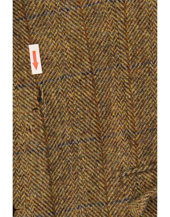 HARRIS TWEED Jachetă pentru bărbați cu 2 nasturi, UK 44 2XL Kaki Check Lână
