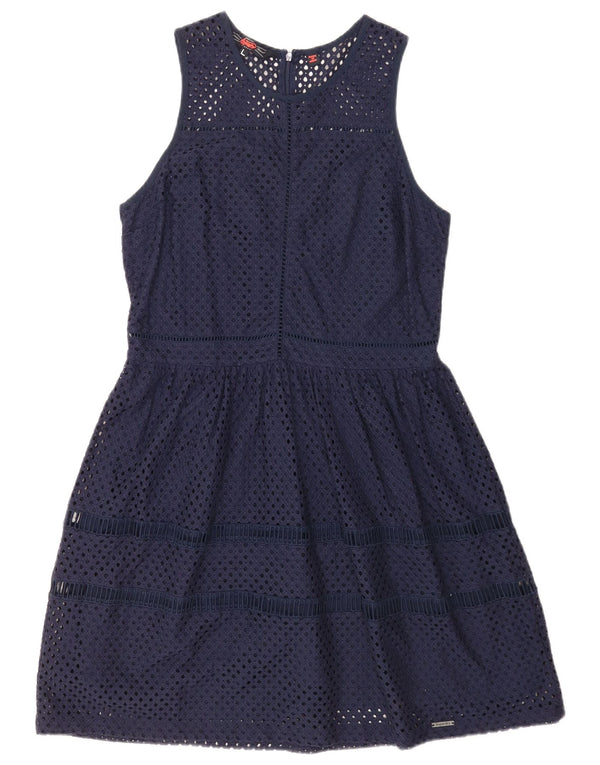 Rochie A-Line fără mâneci Superdry pentru femei UK 14, mare, nailon bleumarin