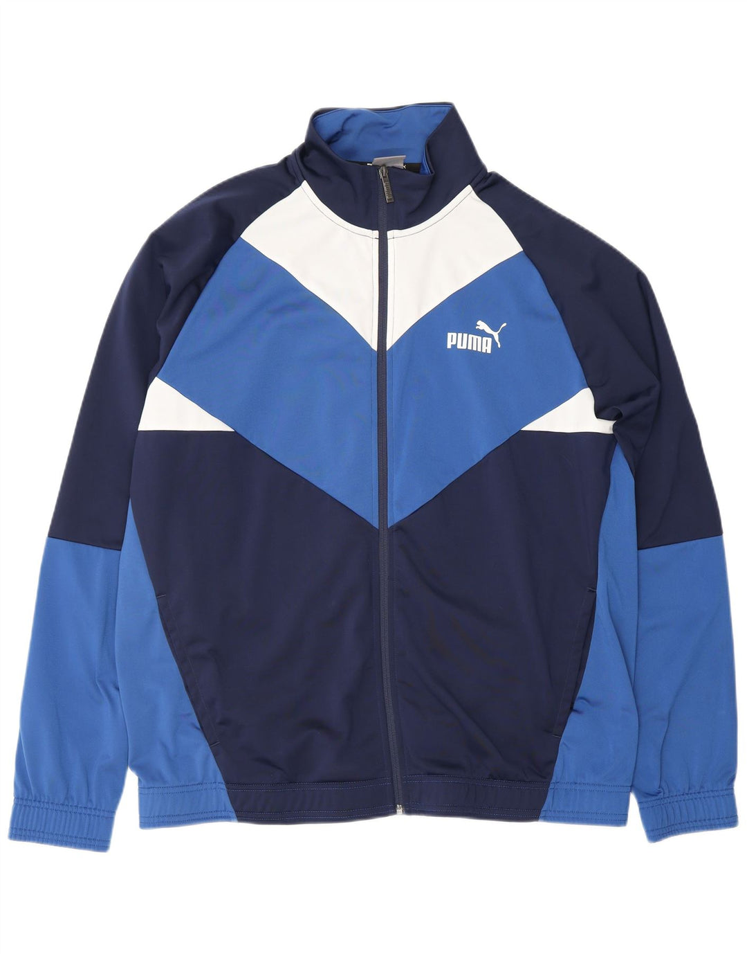 Jachetă de trening pentru bărbați PUMA, XL, poliester color block, albastru