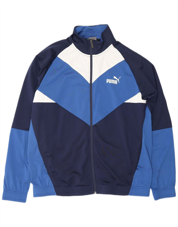 Jachetă de trening pentru bărbați PUMA, XL, poliester color block, albastru