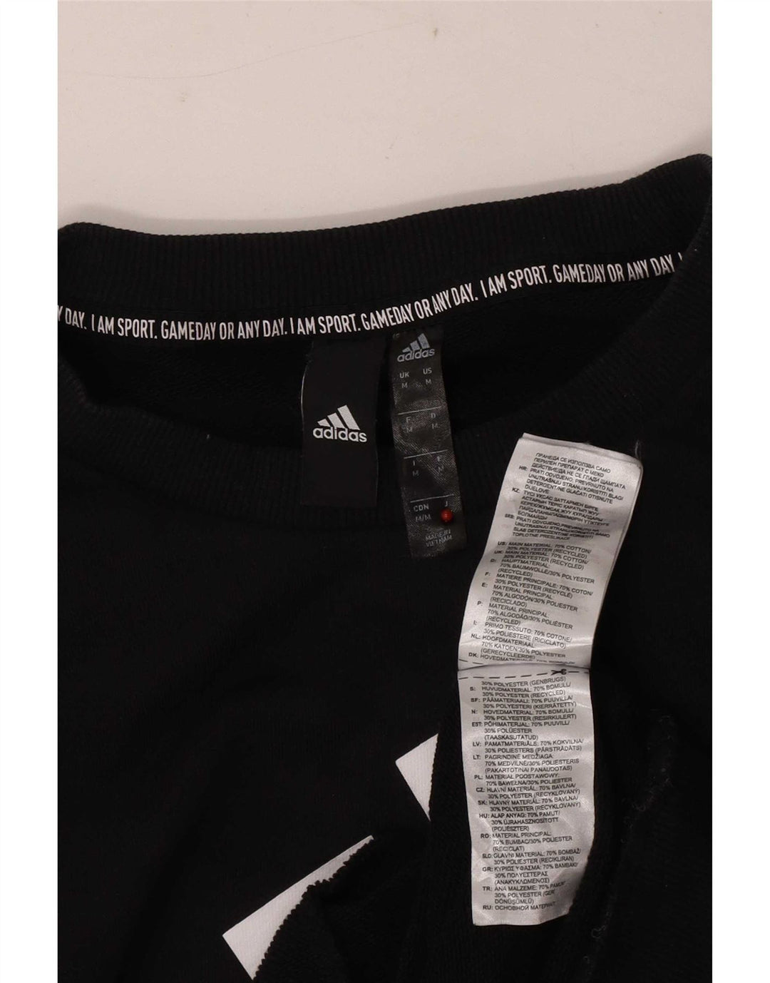 Hanorac grafic pentru bărbați Adidas Jumper mediu din bumbac negru