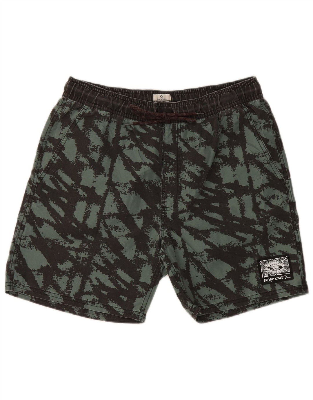 Pantaloni scurți de înot RIP CURL pentru bărbați, cu model abstract, poliester mic, verde