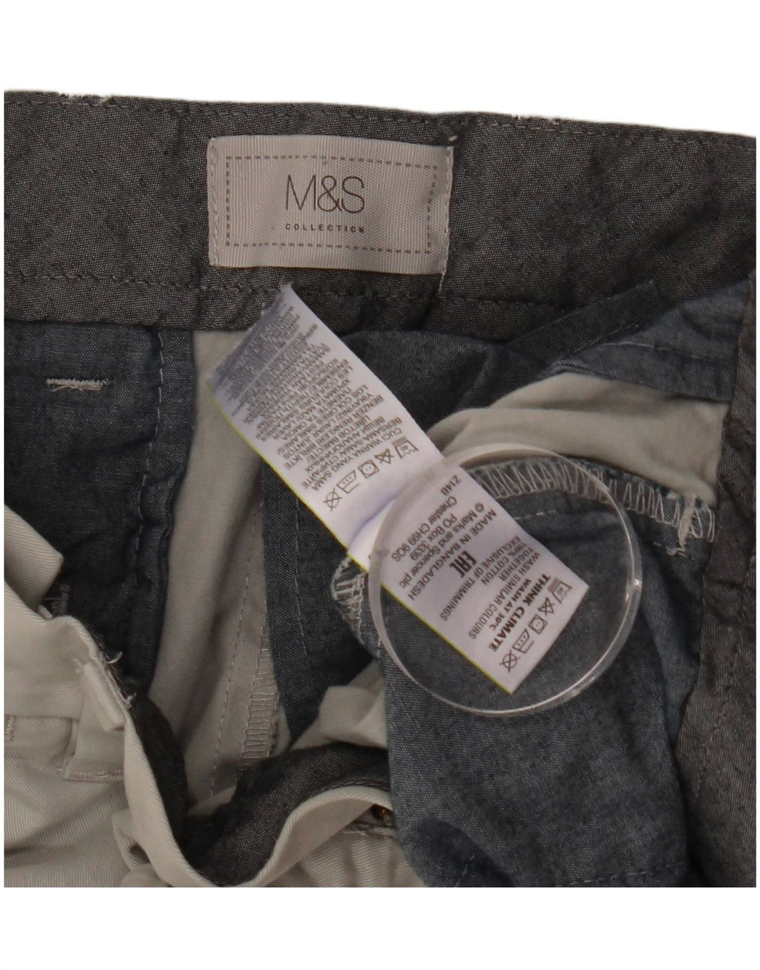 Pantaloni scurți chino pentru bărbați Marks & Spencer W34, bumbac gri mare