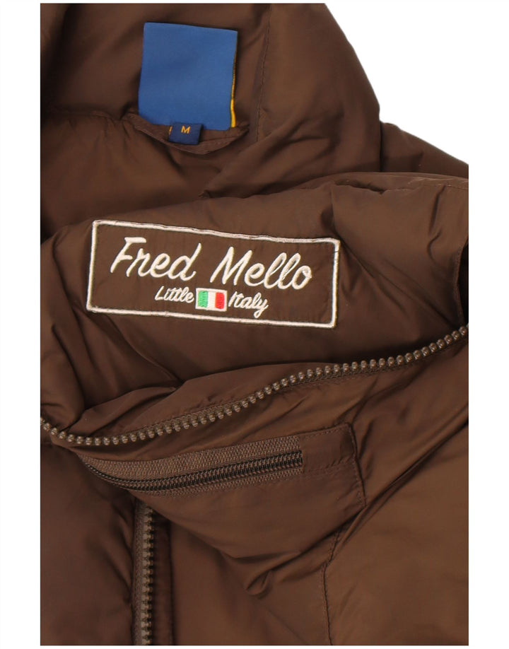 Fred Mello Gilet grafic căptușit pentru bărbați UK 40 Medium Brown Poliamidă