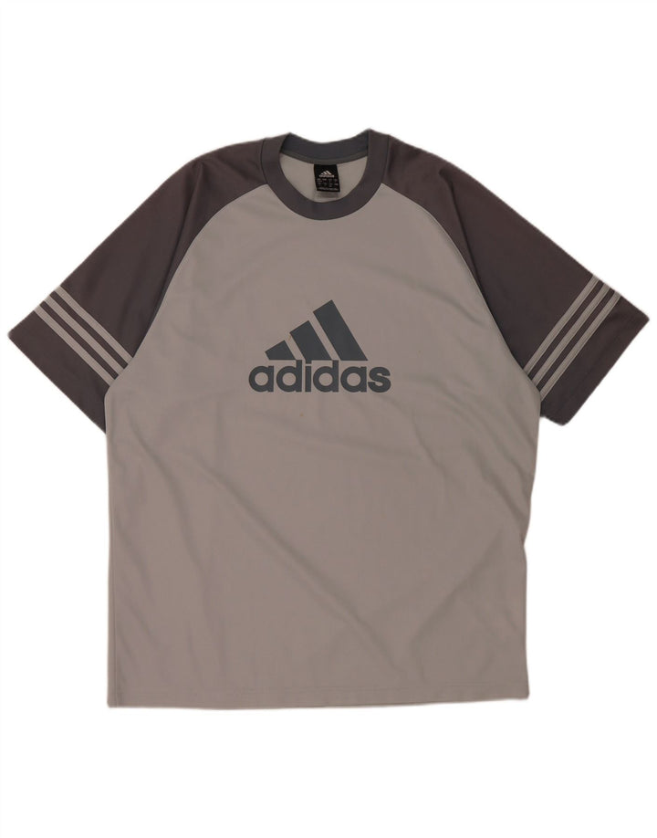 Tricou cu grafic Climalite ADIDAS pentru bărbați, Marea Britanie 42/44, mare, gri Colorblock