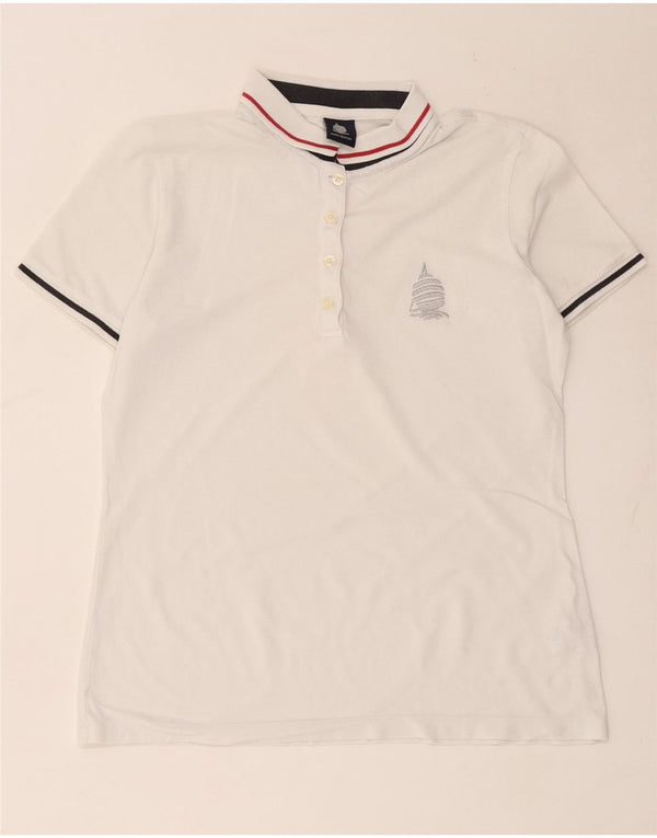 Marina Yachting Tricou polo pentru femei UK 14 Bumbac alb mediu