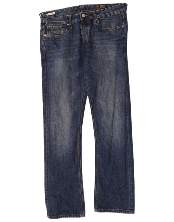 Blugi drepți Jack & Jones pentru bărbați Clark, cu ajustare normală, L34 L34, bumbac albastru