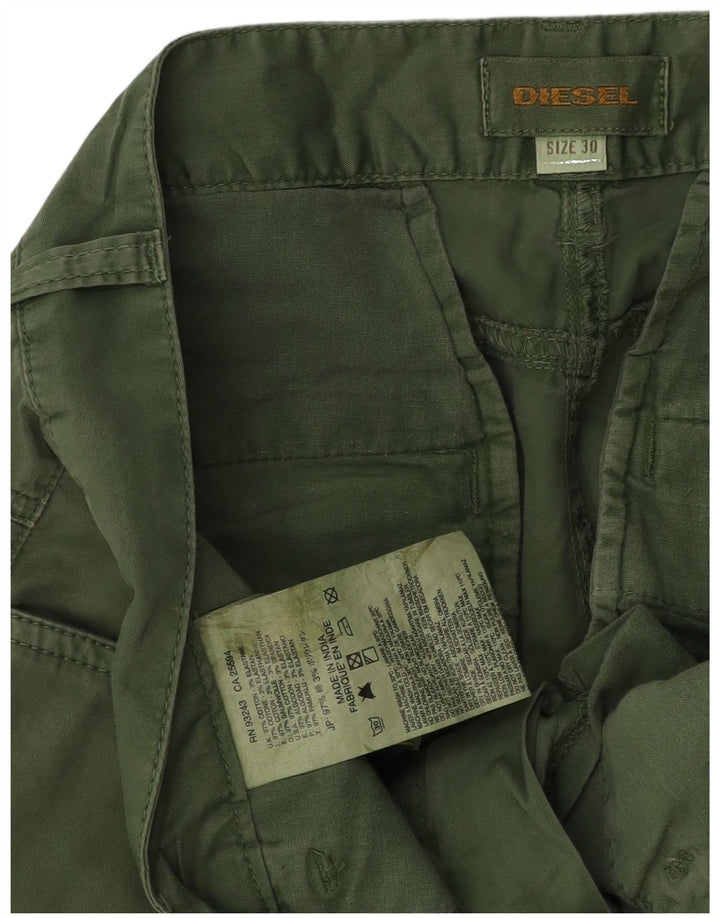 DIESEL Pantaloni cargo subțiri pentru femei W30 L30 bumbac verde