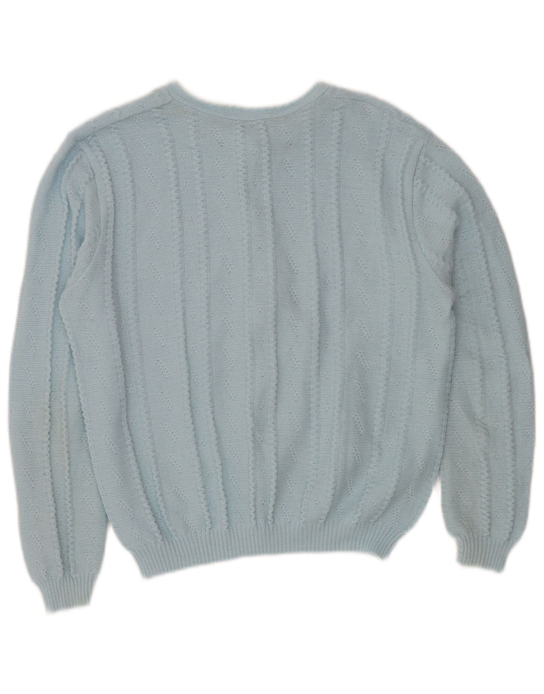 Pulover vintage cardigan crop pentru femei IT 52/54 2XL albastru acrilic