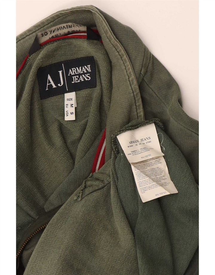 Jachetă de trening pentru bărbați Armani Jeans, bumbac verde mediu