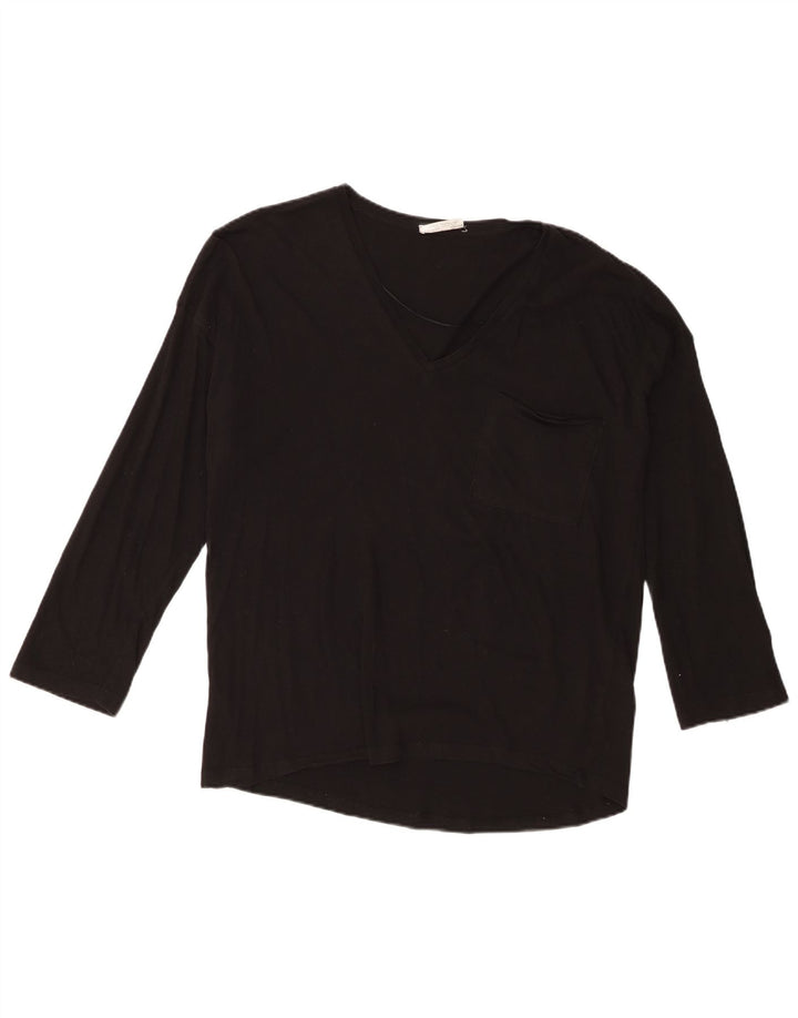 Top supradimensionat pentru femei Zara Trafaluc cu mâneci 3/4 UK 10 Mic Negru