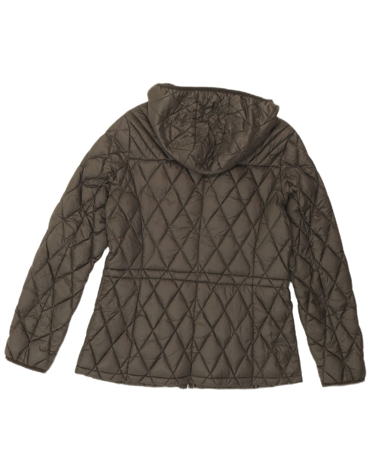 Jachetă căptușită cu glugă pentru femei MICHAEL KORS UK 14, nailon gri mediu