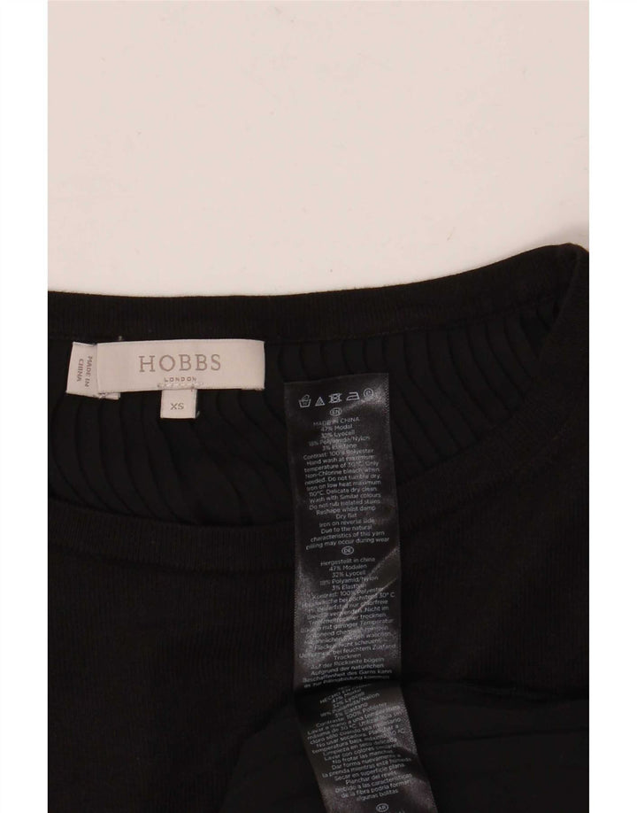 Top supradimensionat pentru femei Hobbs cu mâneci 3/4 UK 6 XS modal negru