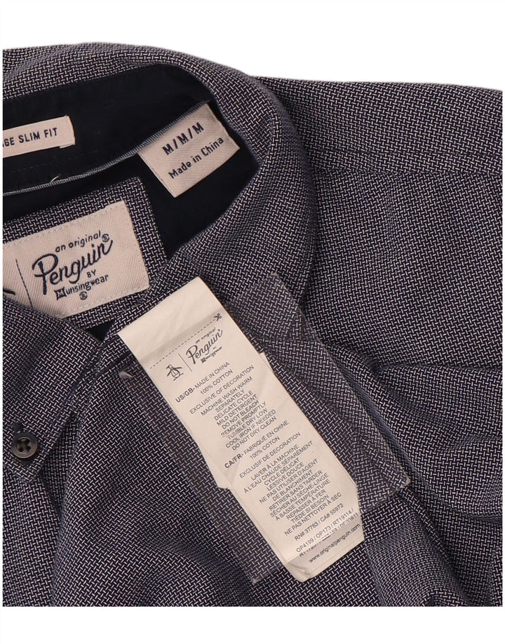 Cămașă pentru bărbați Penguin Heritage Slim Fit, bumbac albastru mediu