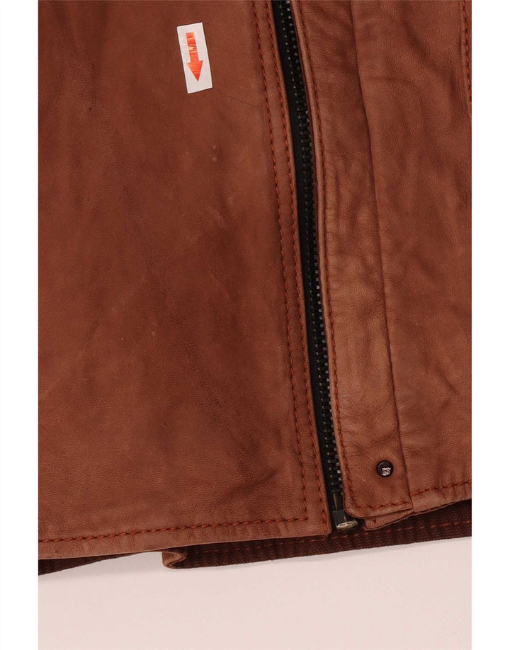 Jachetă motociclist din piele intoarsa pentru barbati G-Star UK 40, mare, maro, piele