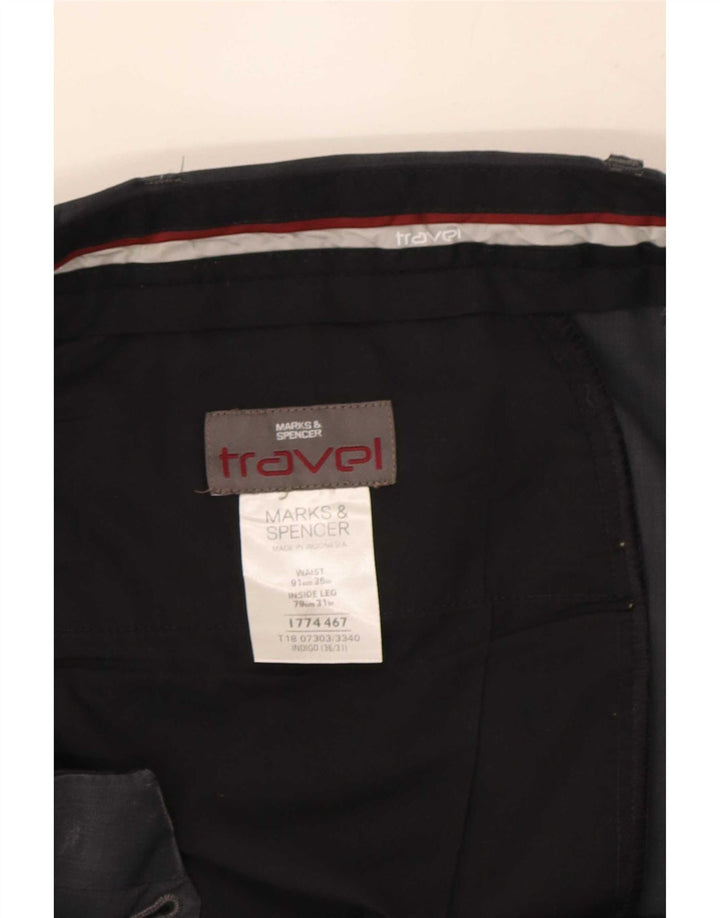 Pantaloni chino drepți pentru bărbați Marks & Spencer W36 L31 poliester albastru