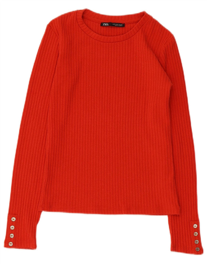 Top femeie Zara cu mânecă lungă UK 8 Small Red