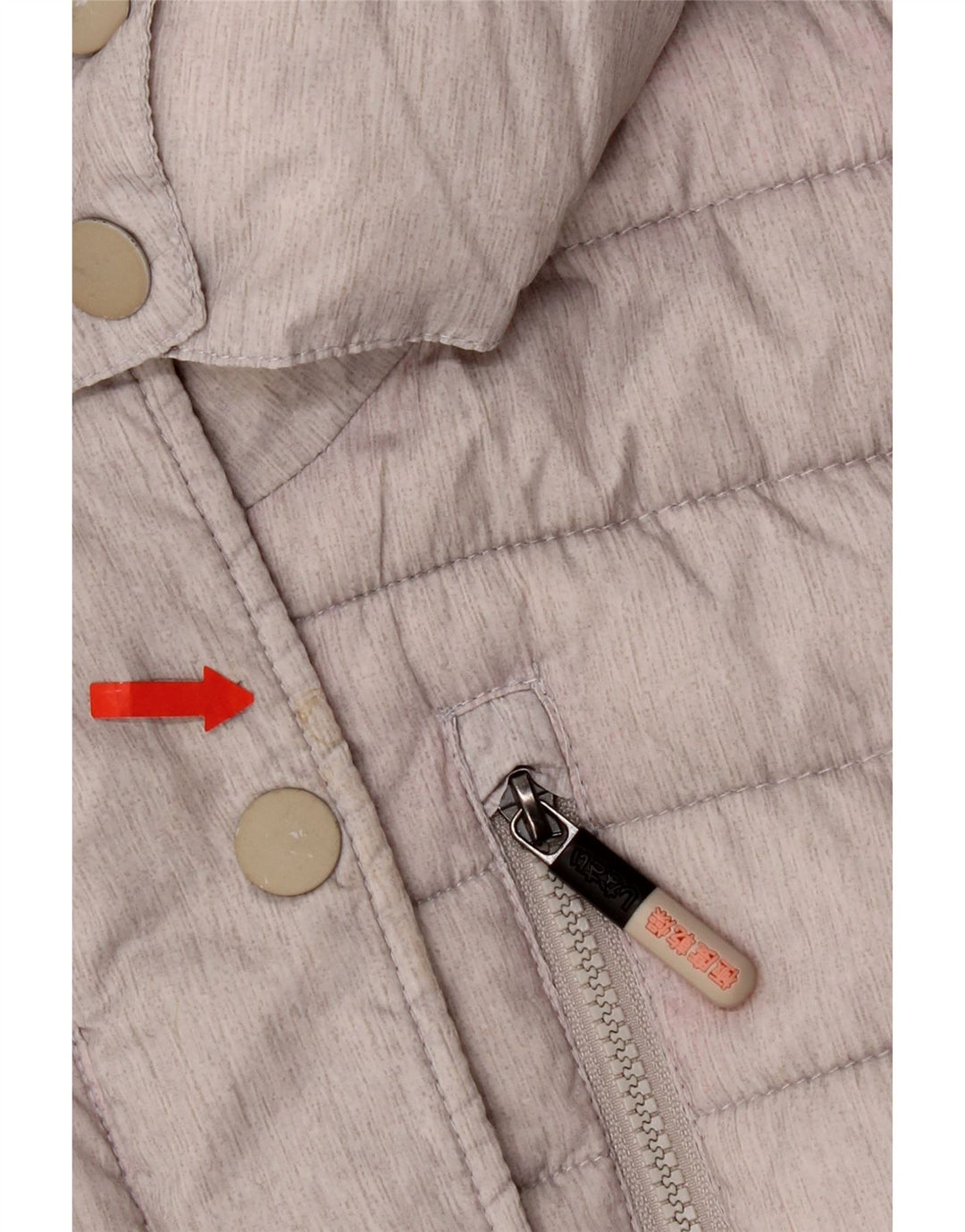 Jachetă căptușită cu glugă Superdry pentru femei UK 14, mare, gri, poliester
