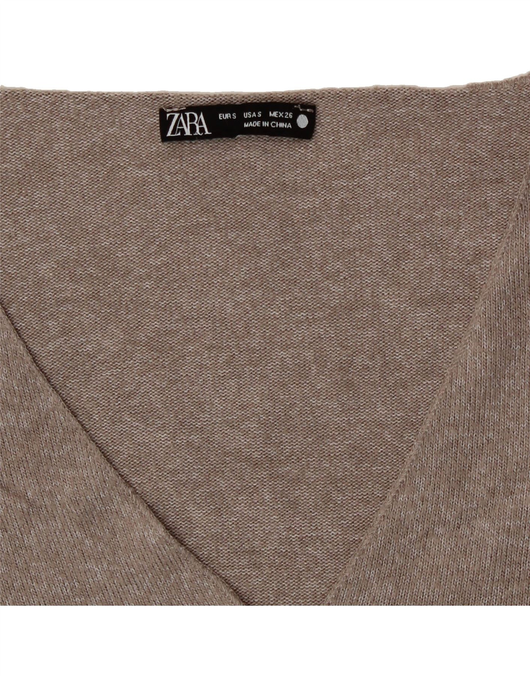 ZARA Womens V-Neck Jumper Sweater UK 10 Small Brown Vintage Zara and Second-Hand Zara from Messina Hembry 