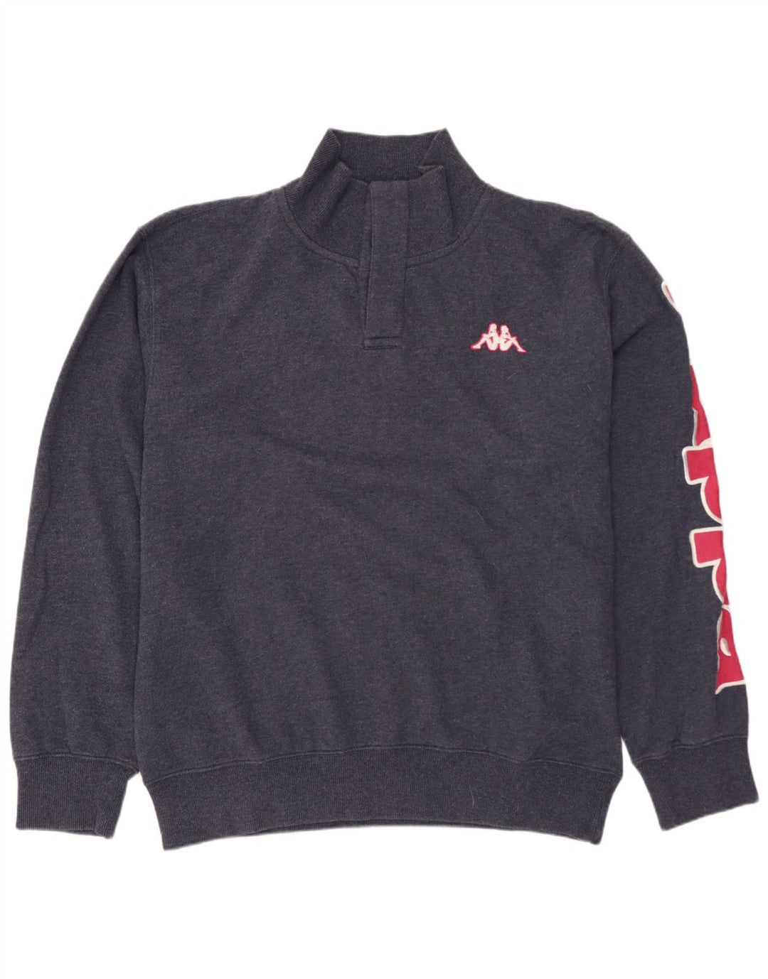 Hanorac pentru bărbați KAPPA, cu grafic, cu fermoar, cu gât, din bumbac mare, albastru bleumarin