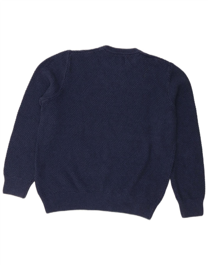 Pulover Superdry pentru bărbați, cu gât crew, bumbac mare, albastru bleumarin