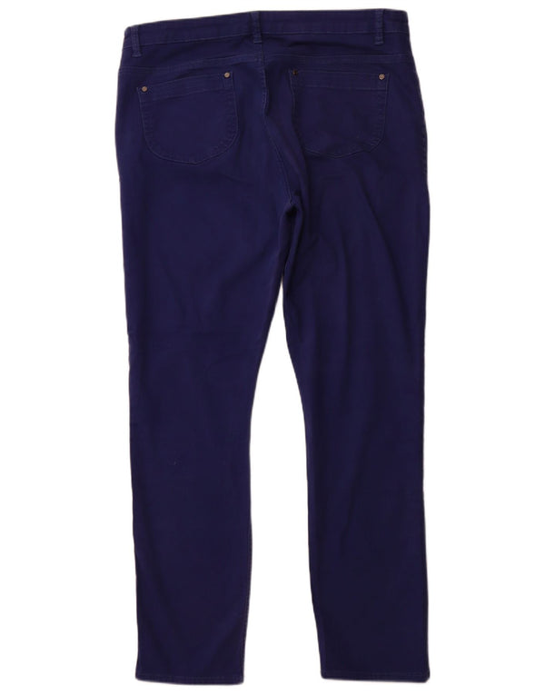 JAEGER Blugi subțiri cu talie înaltă pentru femei UK 16 Large W36 L31 Blue Bumbac