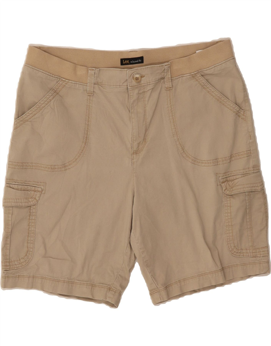 LEE Womens Relaxed Fit Cargo Shorts US 18 2XL W37  Beige Cotton Vintage Lee and Second-Hand Lee from Messina Hembry 