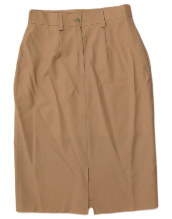 Fusta creion pentru femei VINTAGE IT 44 Medium W28 Lână maro