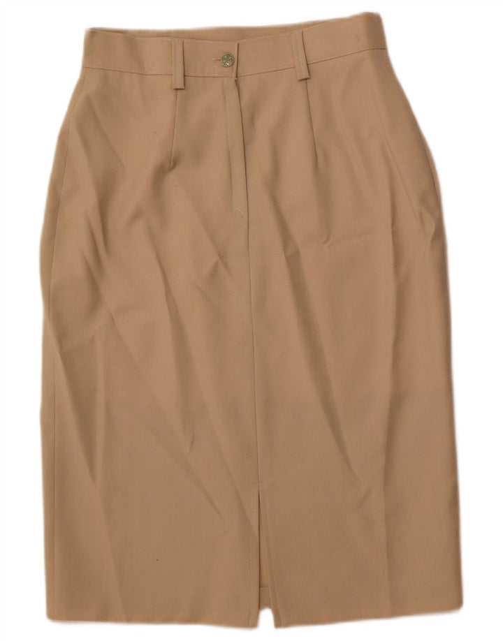 Fusta creion pentru femei VINTAGE IT 44 Medium W28 Lână maro