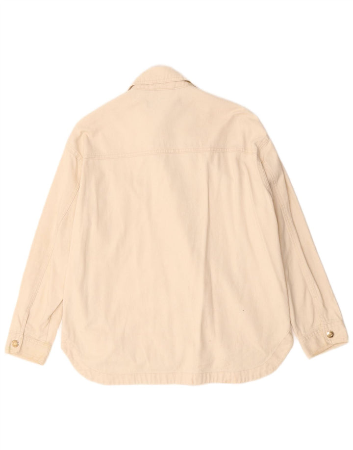 Bomber pentru femei Zara UK 10 mic bumbac alb