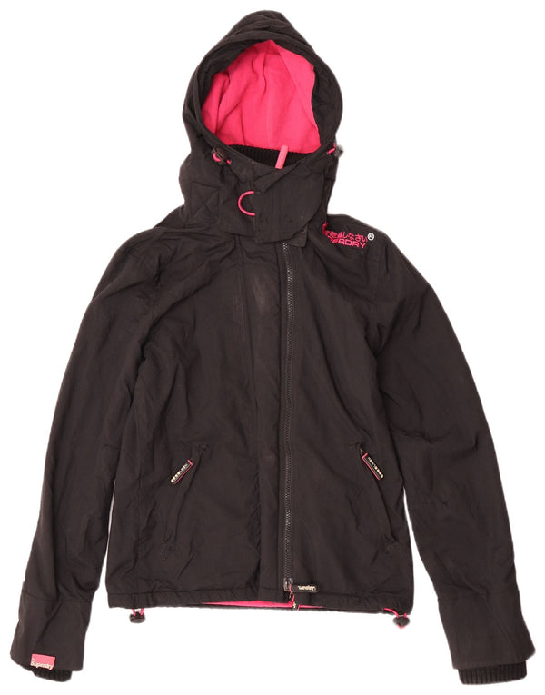 Jachetă Windbreaker cu glugă Superdry pentru femei UK 6 XS Nylon negru