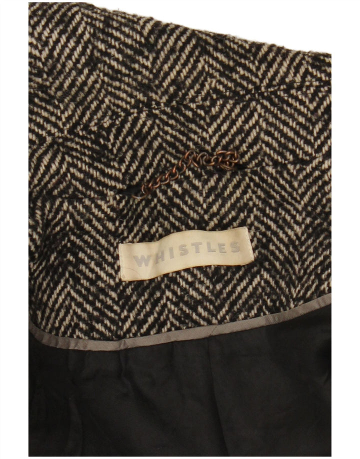 Whistles pardesiu supradimensionat pentru femei UK 8 mic gri din lână Herringbone