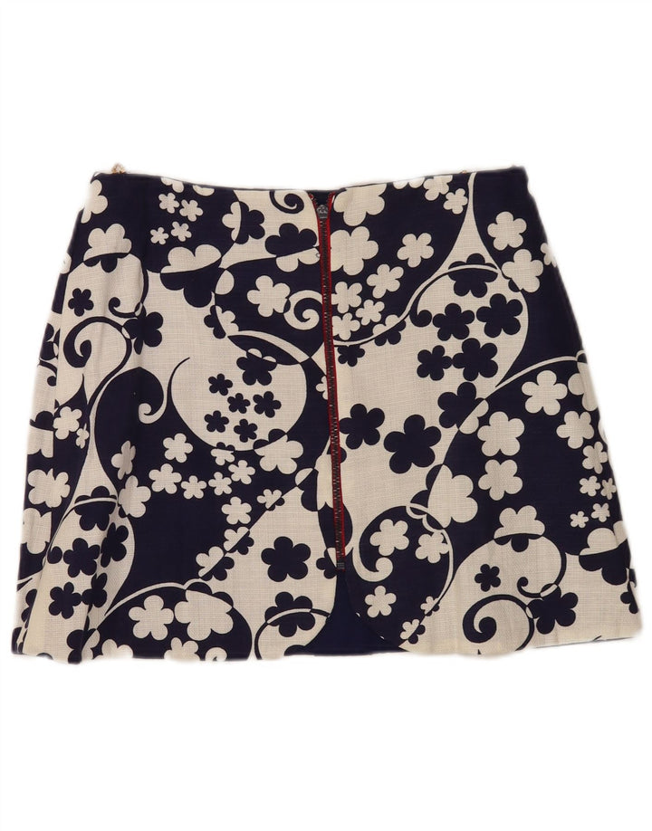 Fusta mini vintage pentru femei W28 Medium Bleumarin Floral