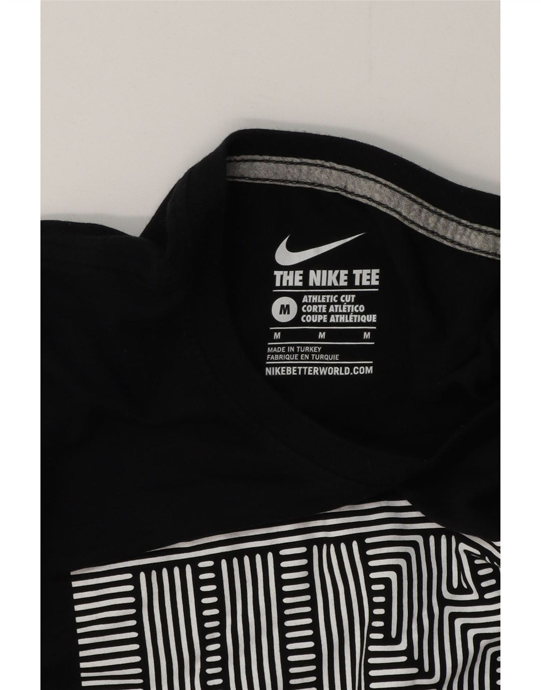 Tricou grafic NIKE pentru bărbați cu tăietură atletică Top mediu negru
