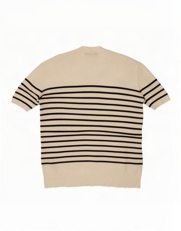 Pulover cardigan cu paragate pentru femei Marks & Spencer UK 18 XL Bej cu dungi