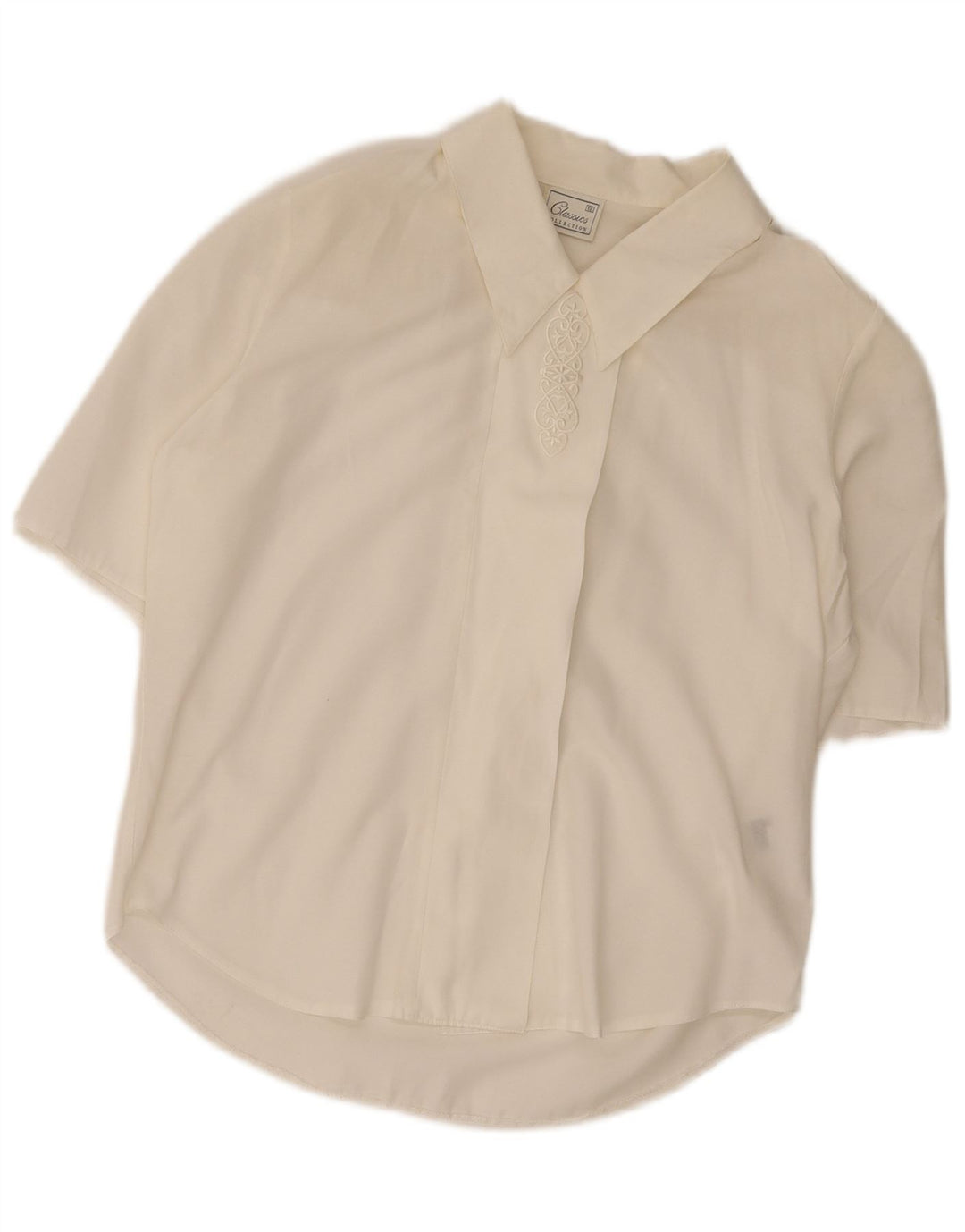 Bluză cămașă obișnuită cu mânecă scurtă pentru femei Classics UK 12 Medium White