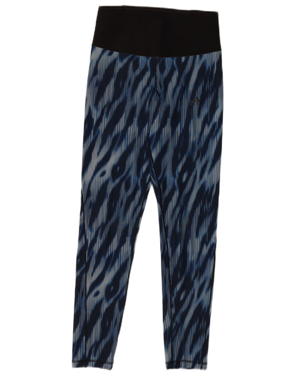 Leggings pentru femei Adidas UK 8-10 Small Blue Tie Dye Poliester