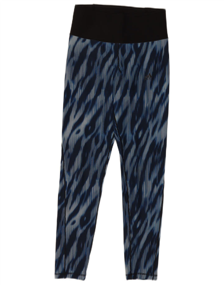 Leggings pentru femei Adidas UK 8-10 Small Blue Tie Dye Poliester