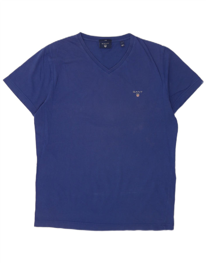 Tricou pentru bărbați Gant Slim Fit Top mare, albastru, bumbac