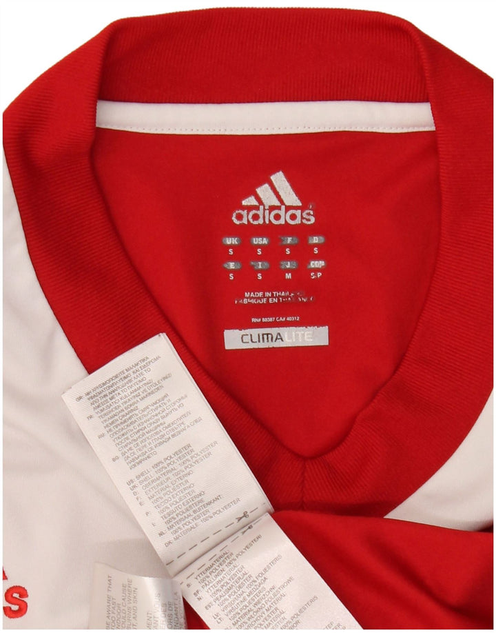 Adidas Climalite Top cu mânecă lungă pentru femei UK 10 Small Red Colorblock