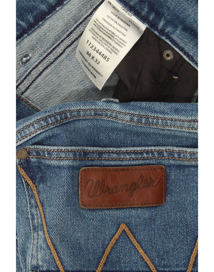 Blugi Bootcut Wrangler pentru bărbați, cu tăiere relaxată, W36 L32, bumbac albastru