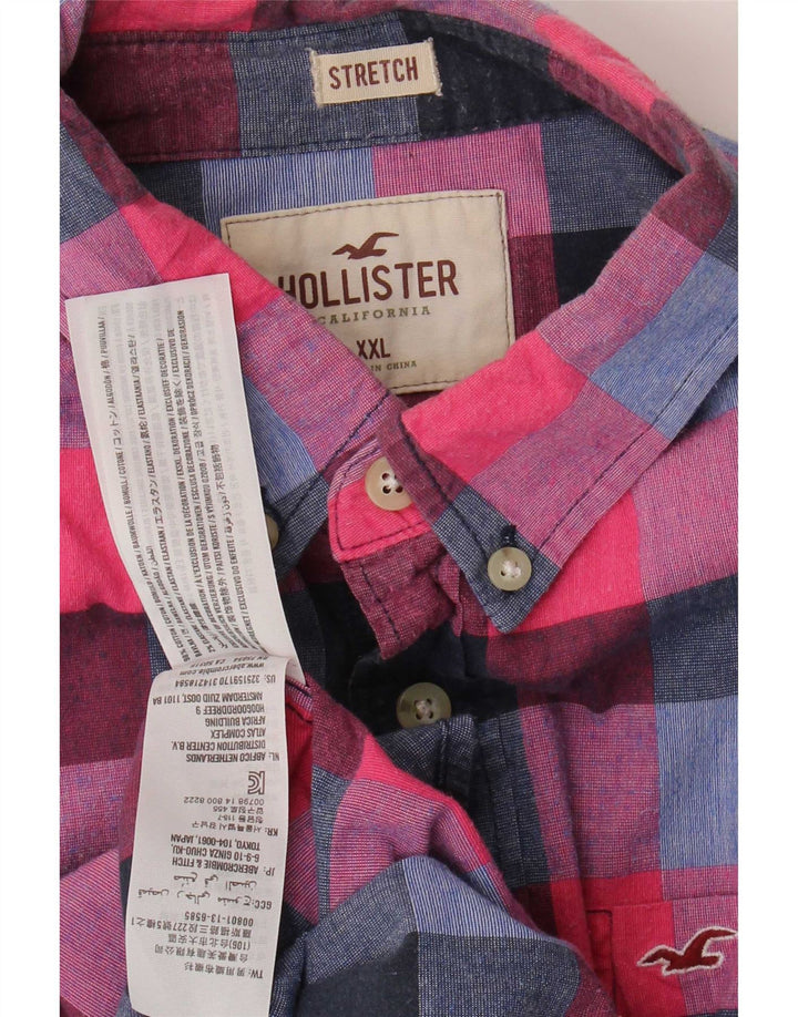 Cămașă Hollister pentru bărbați 2XL, bumbac roșu cu carouri
