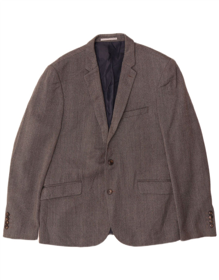 Jachetă pentru bărbați Marks & Spencer, slim fit, cu 2 nasturi, UK 42, lână mare, gri