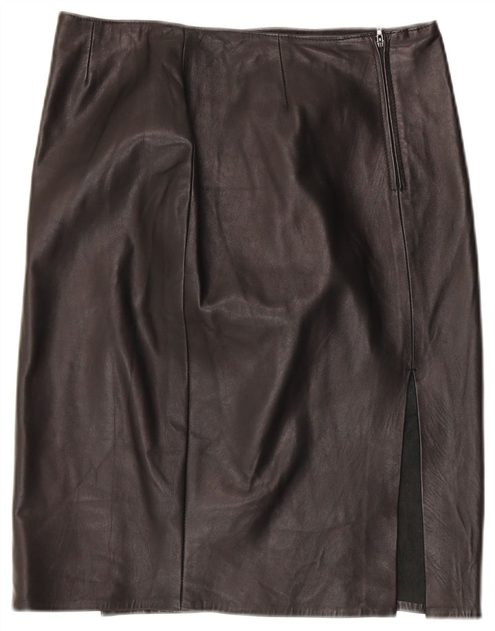Fusta din piele vintage pentru femei IT 46 Large W30 Piele neagră